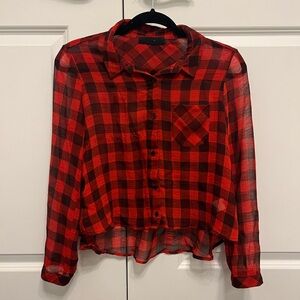 Sheer Lightweight Button Up Flannel